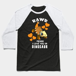 Rawr Means I Love You In Dinosaur Baby Ankylosaurus Design Baseball T-Shirt